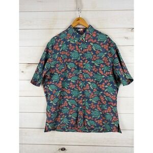 Reyn Spooner Shirt Mens XL Multicolor Sea Turtle Hawaiian Short Sleeve Classic